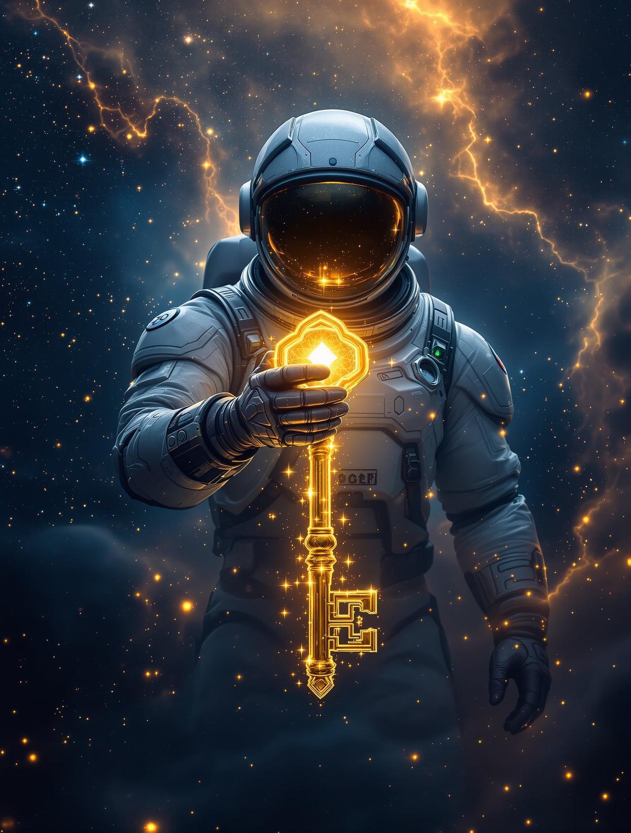 短剧网热播作品《星河之钥》海报 — 星际探索者在一颗废弃星球上发现了一把来自上古文明的钥匙。这把